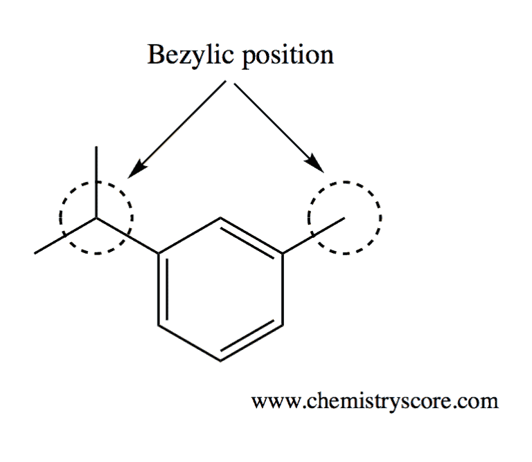 Structural reaction scheme for Benzylic Position