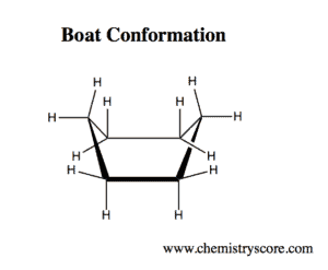 Structural reaction scheme for Boat Conformation