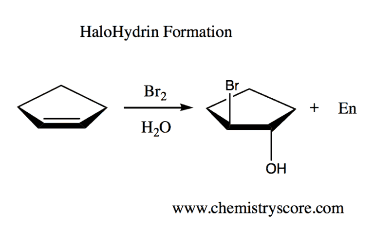 Structural reaction scheme for Bromohydrin