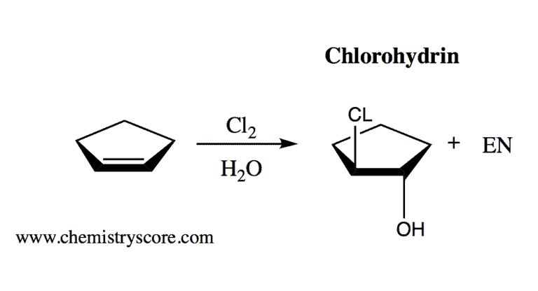 Structural reaction scheme for Chlorohydrin