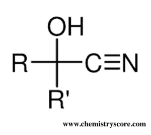 Structural reaction scheme for Cyanohydrin