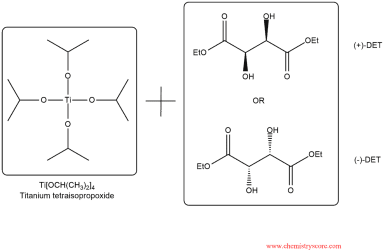 Structural reaction scheme for Sharpless Epoxidation of alkenes, diagram 3 of 6