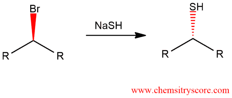 Structural reaction scheme for Thiol formation [SN2], diagram 4 of 4