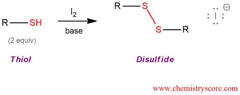 Structural reaction scheme for Thiol oxidation to disulfides, diagram 1 of 4