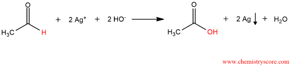 Structural reaction scheme for Oxidation to carboxylic acids [Tollens], diagram 2 of 2