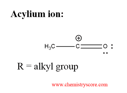 Structural reaction scheme for Acylium Ion