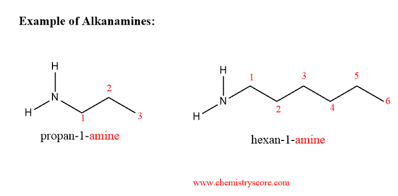 Structural reaction scheme for Alkanamine
