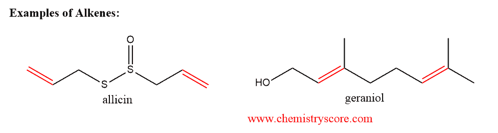 Structural reaction scheme for Alkene
