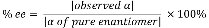 Structural reaction scheme for Enantiomeric Excess