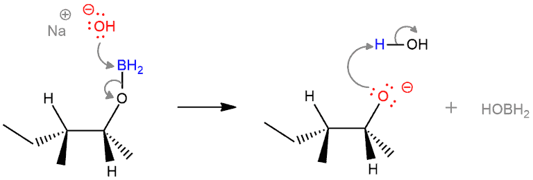 Structural reaction scheme for Hydroboration-oxidation, diagram 8 of 8