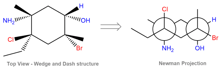 Structural reaction scheme for Newman Projection, diagram 3 of 3