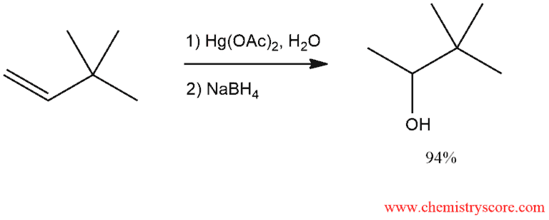 Structural reaction scheme for Oxymercuration [Hg(OAc)2/H2O], diagram 1 of 4