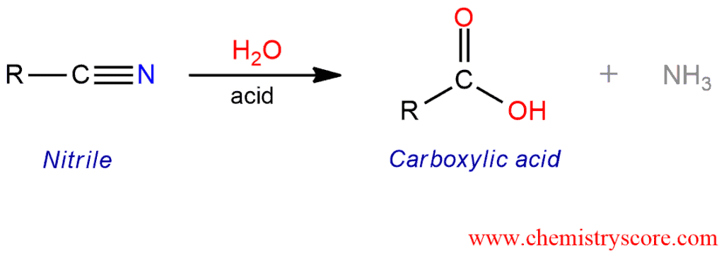 carboxylic acids can be made by the hydrolysis of nitriles